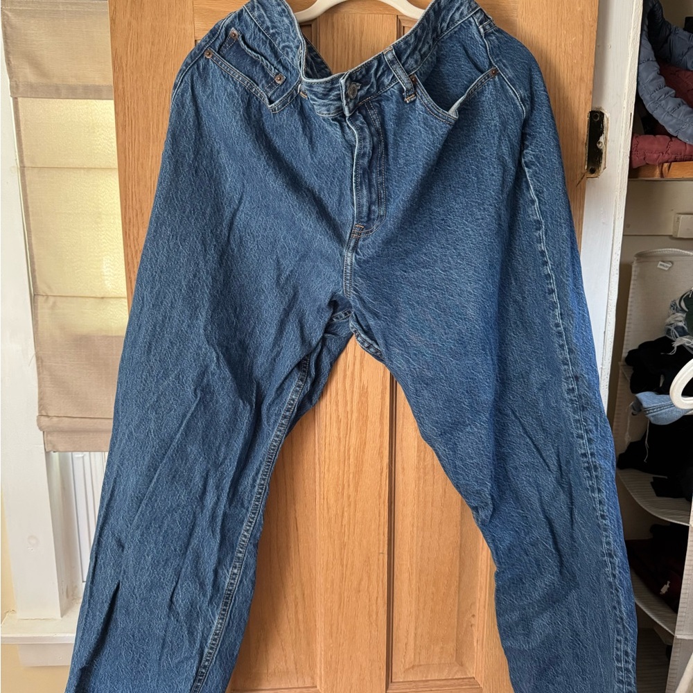 Abercrombie & Fitch CURVE LOVE Relaxed Fit Blue Jeans